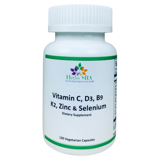 VITAMINS C,D3,K2,B9, AND MINERALS ZINC AND SELENIUM